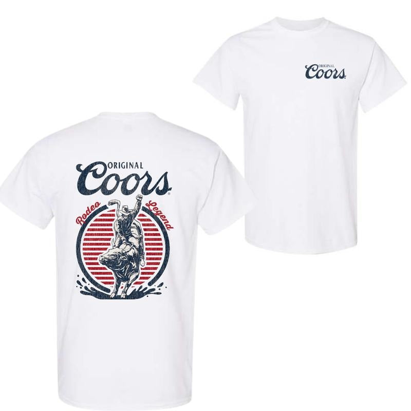 Coors Rodeo Vintage Graphic T-Shirt, Retro Cowboy Shirt, Oversized Coors T-Shirt, Vintage Washed Shirt, For Men, For Women Fabric Menswear Fashion style 001