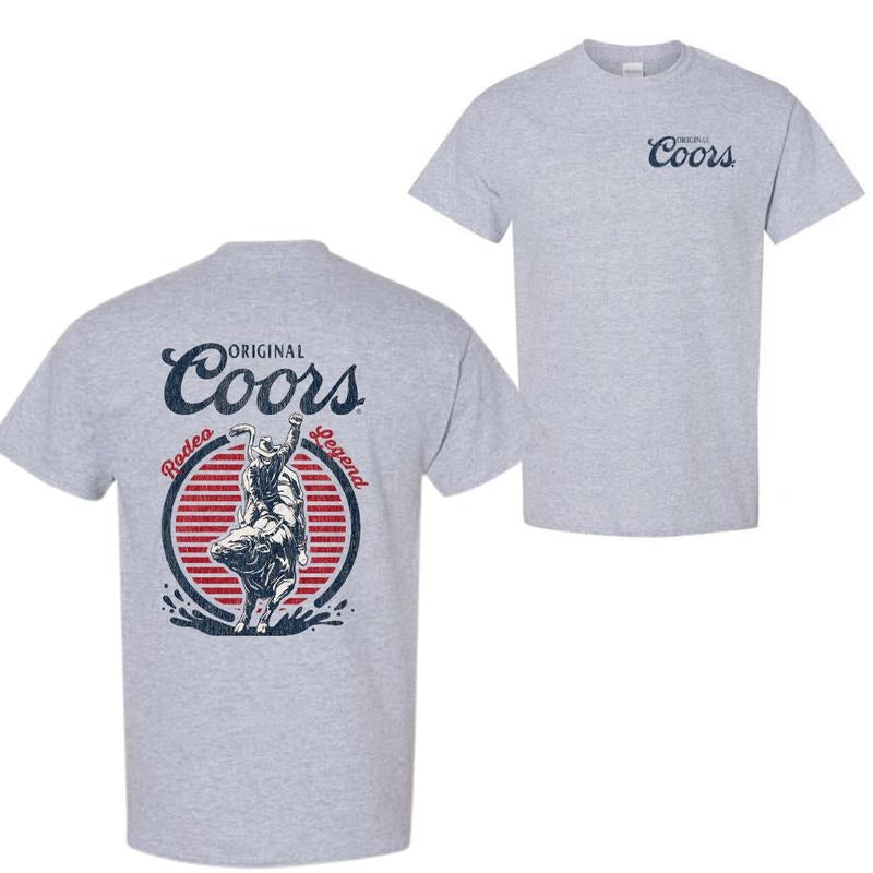 Coors Rodeo Vintage Graphic T-Shirt, Retro Cowboy Shirt, Oversized Coors T-Shirt, Vintage Washed Shirt, For Men, For Women Fabric Menswear Fashion style 001