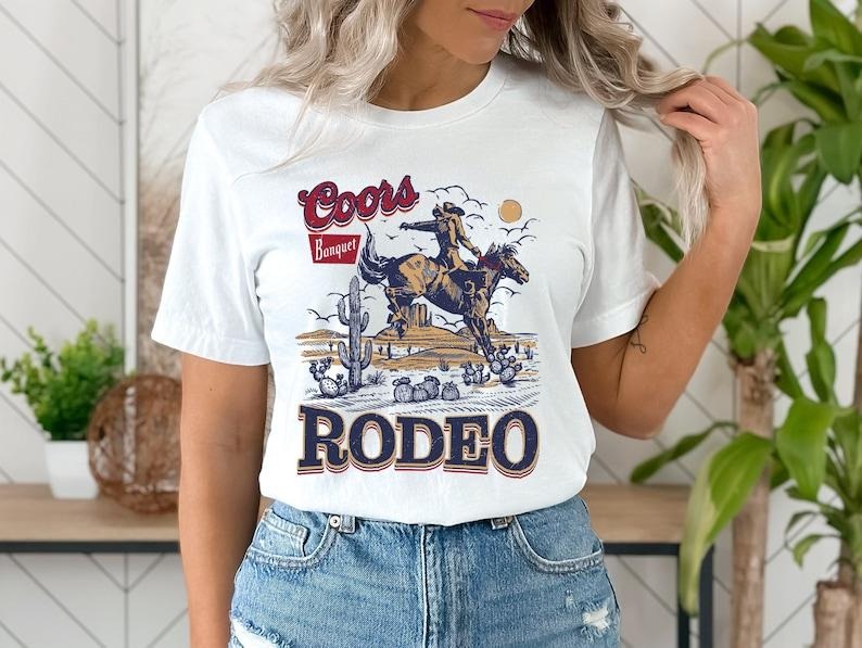 Coors Rodeo Western Cowboy T-Shirt, Vintage 2000s Graphic Western Shirt, Retro Coors Tee, Wild West Gift, Cowboy Shirt, Cowboy Gift vintage T-shirt, sweater and Hoodie cotton shirt