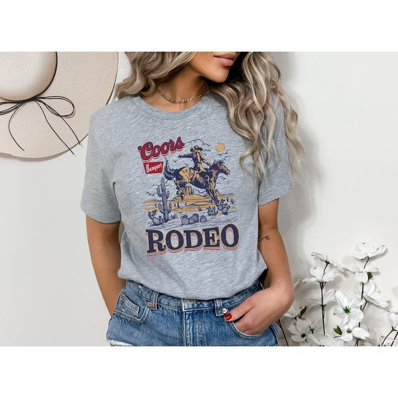 Coors Rodeo Western Cowboy T-Shirt, Vintage 2000s Graphic Western Shirt, Retro Coors Tee, Wild West Gift, Cowboy Shirt, Cowboy Gift vintage T-shirt, sweater and Hoodie cotton shirt