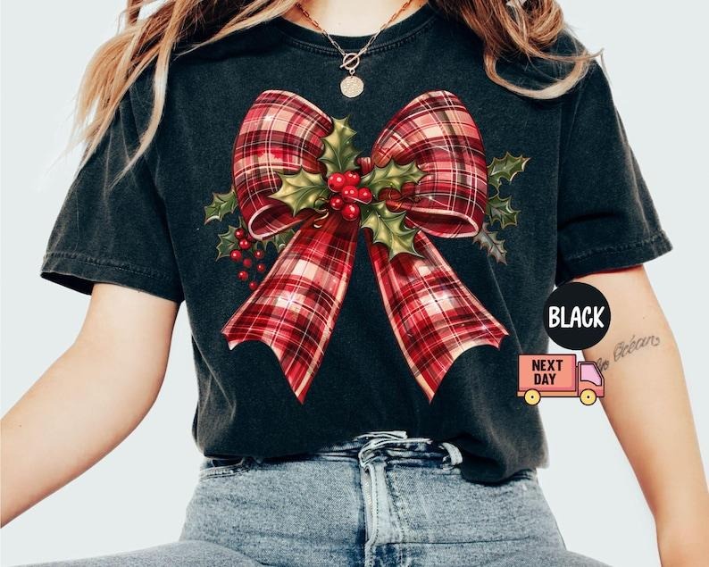 Coquette Christmas Shirt, Christmas Bow Shirt, Christmas Squad Gift, Cute Winter Shirt, Women's Holiday Party Shirt, Xmas Tee, Cotton, Crewneck, Graphic Tee