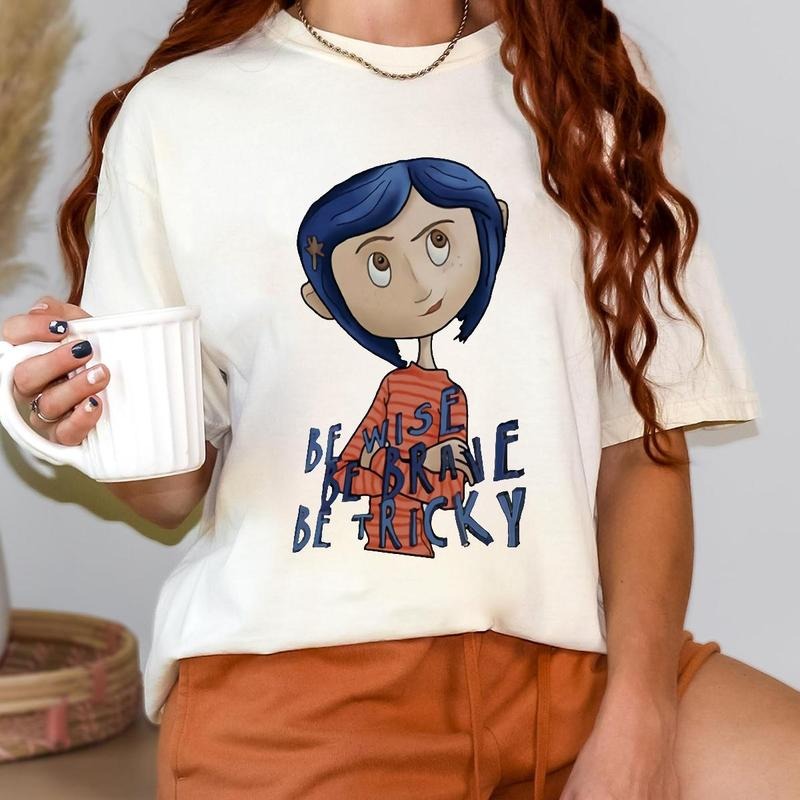 Cor.ralinee Be Wise Be Brave Be Ricky Shirt, Cor.ralinee horror movies tshirt, Horror Character Shirt, Halloween Crewneck Sweatshirt