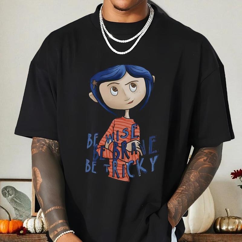Cor.ralinee Be Wise Be Brave Be Ricky Shirt, Cor.ralinee horror movies tshirt, Horror Character Shirt, Halloween Crewneck Sweatshirt