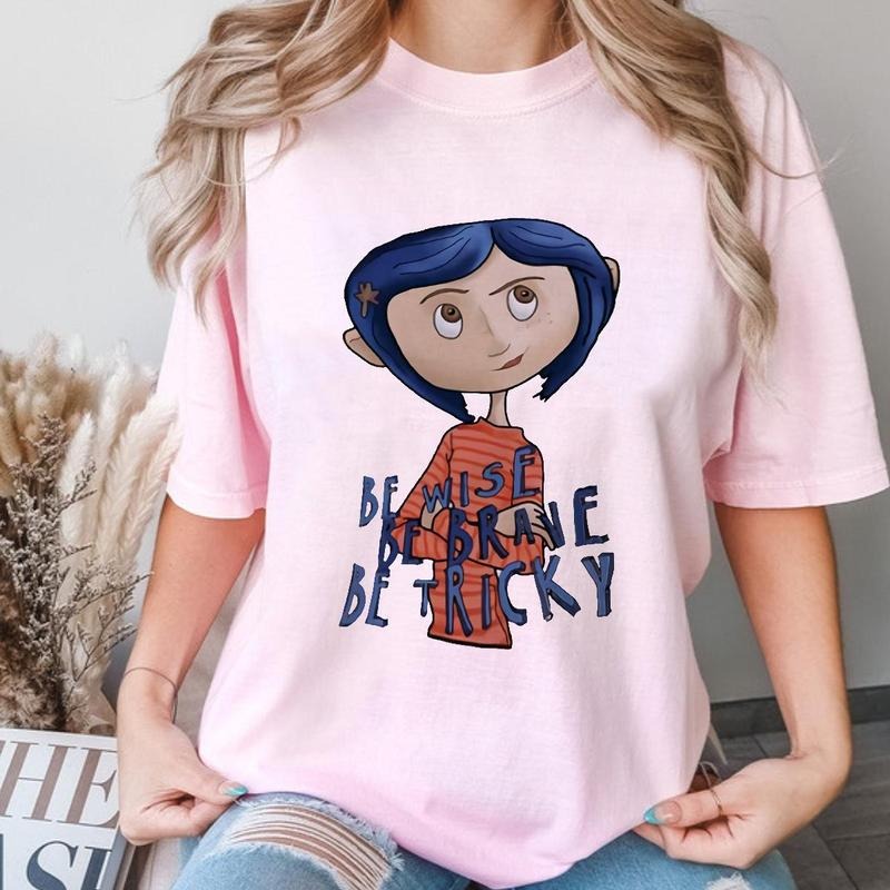 Cor.ralinee Be Wise Be Brave Be Ricky Shirt, Cor.ralinee horror movies tshirt, Horror Character Shirt, Halloween Crewneck Sweatshirt