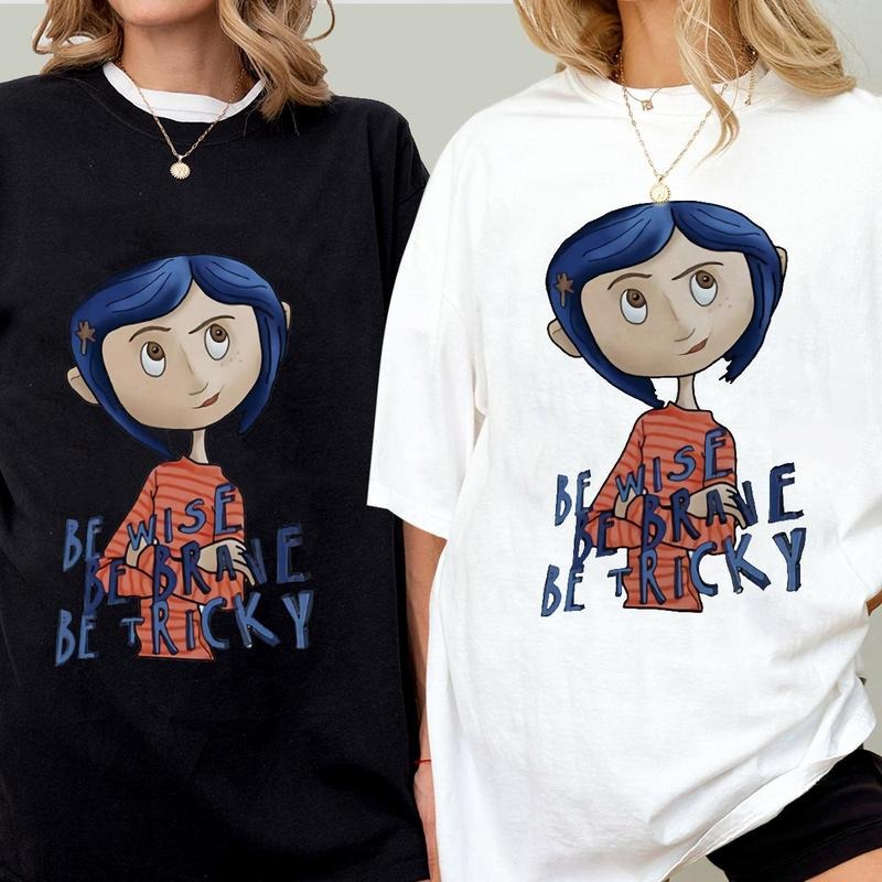 Cor.ralinee Be Wise Be Brave Be Ricky Shirt, Cor.ralinee horror movies tshirt, Horror Character Shirt, Halloween Crewneck Sweatshirt