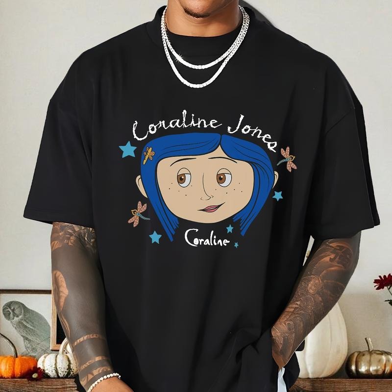 Coraline Jones Shirt, Horror Coraline movies, Horror Character Shirt, Halloween Crewneck Sweatshirt