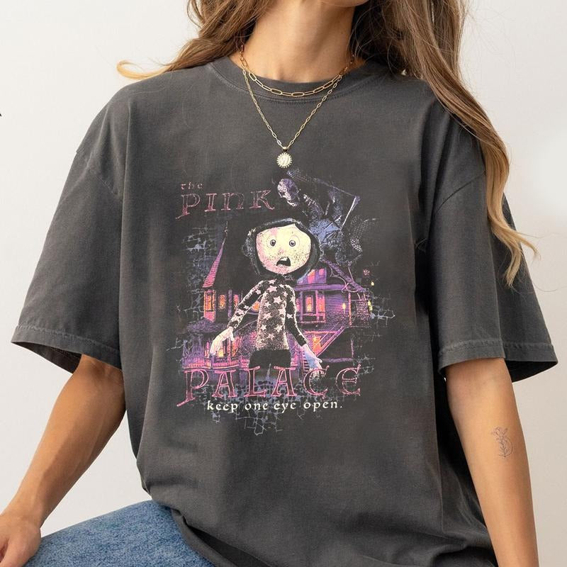 Coraline Keep One Eye Open Sweatshirt, Coraline Pink Palace Shirt, Coraline Horror Movies, Coraline Sweatshirt Hoodie, Halloween Movies, Christmas Gif