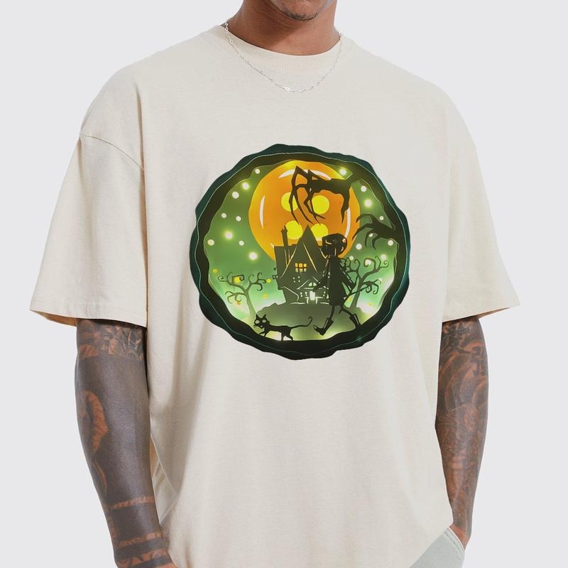 Coraline Moon Button Shirt, Horror Coraline movies, Horror Character Shirt, Halloween Crewneck Sweatshirt