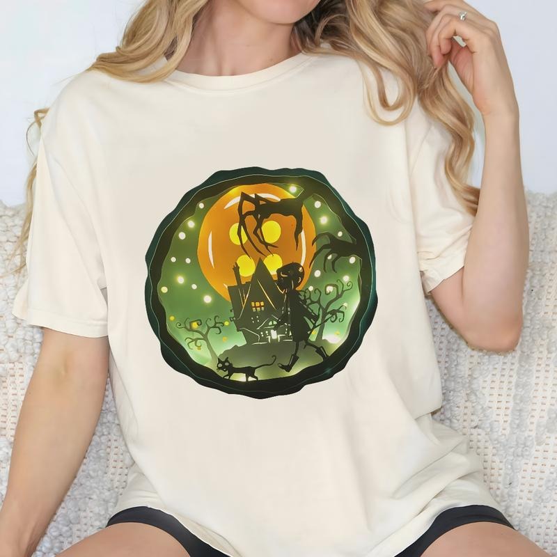 Coraline Moon Button Shirt, Horror Coraline movies, Horror Character Shirt, Halloween Crewneck Sweatshirt