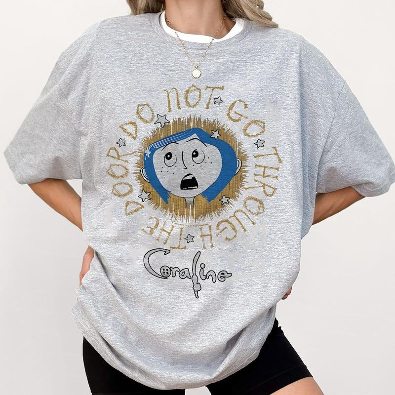 Coraline The Door Do Not Thought T-Shirt, Horror Coraline movies, Horror Character Shirt, Halloween Crewneck Sweatshirt