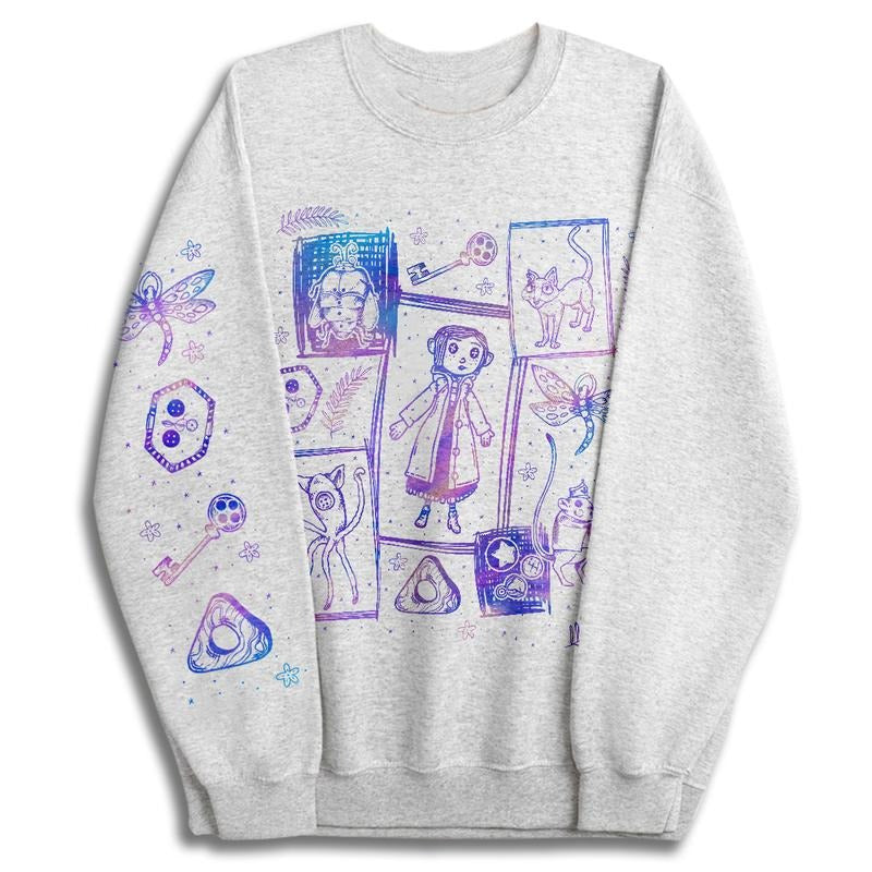 Coraline Three Ghost finding Tunnel color inspired Sweatshirt Hoodie, Coraline Fantasy movies tshirt, Horror Character Shirt, Halloween Crewneck Sweat