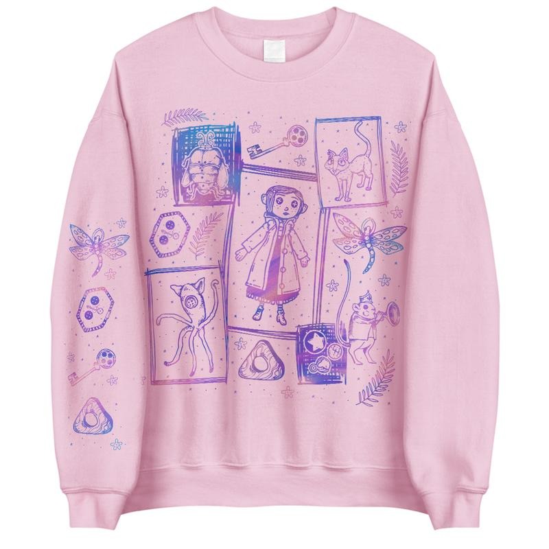 Coraline Three Ghost finding Tunnel color inspired Sweatshirt Hoodie, Coraline Fantasy movies tshirt, Horror Character Shirt, Halloween Crewneck Sweat