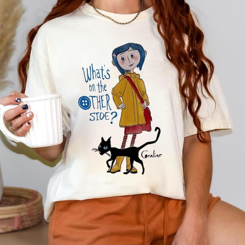 Coraline What's on the Other Side Shirt, Horror Corline movies, Horror Character Shirt, Halloween Crewneck Sweatshirt
