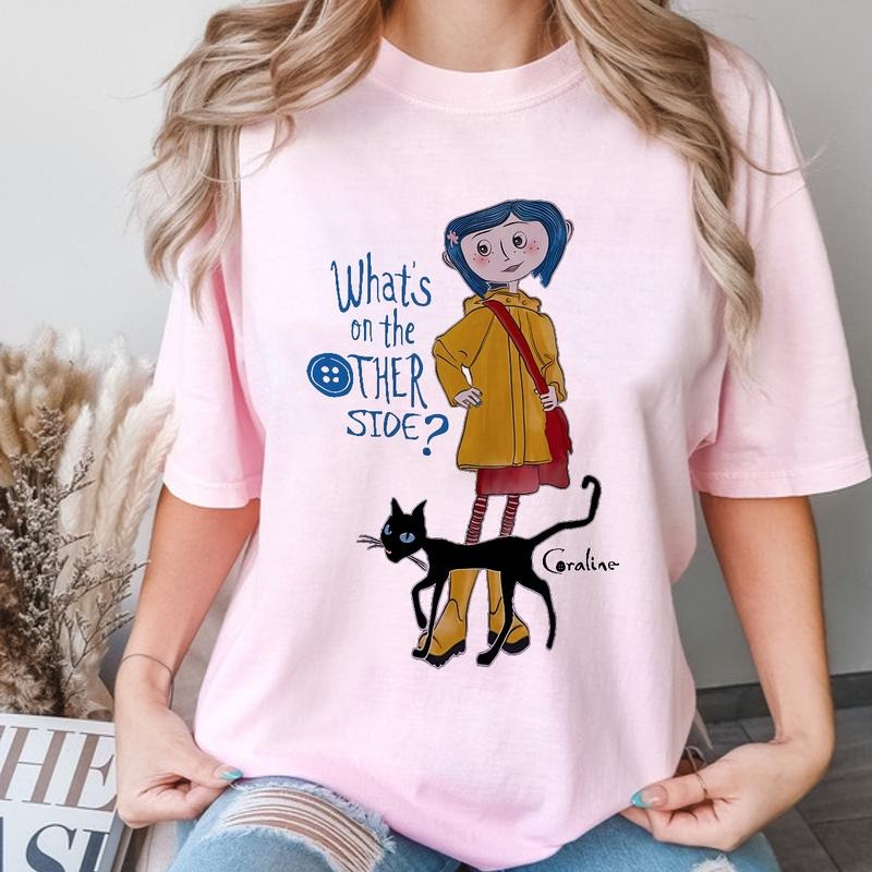 Coraline What's on the Other Side Shirt, Horror Corline movies, Horror Character Shirt, Halloween Crewneck Sweatshirt