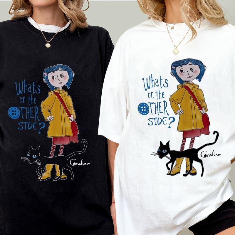 Coraline What's on the Other Side Shirt, Horror Corline movies, Horror Character Shirt, Halloween Crewneck Sweatshirt