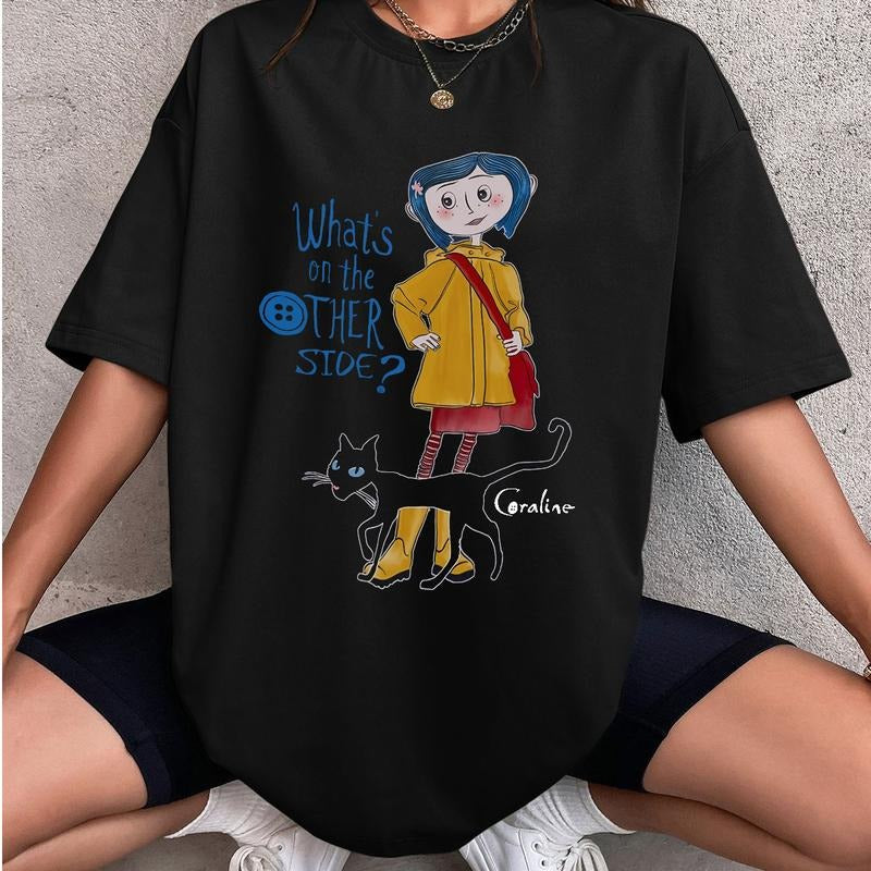 Coraline What's on the Other Side Shirt, Horror Corline movies, Horror Character Shirt, Halloween Crewneck Sweatshirt