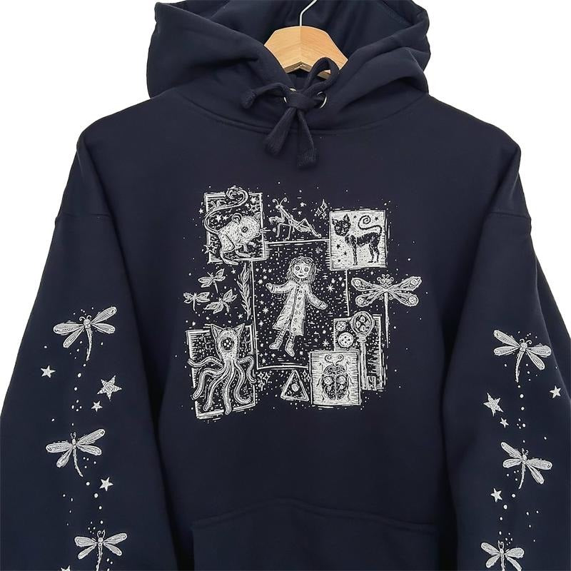 Coraline dreaming 2 sleeve style Hoodie, famous horror movies tshirt, Horror Character Shirt, Halloween Crewneck Sweatshirt Sweaters