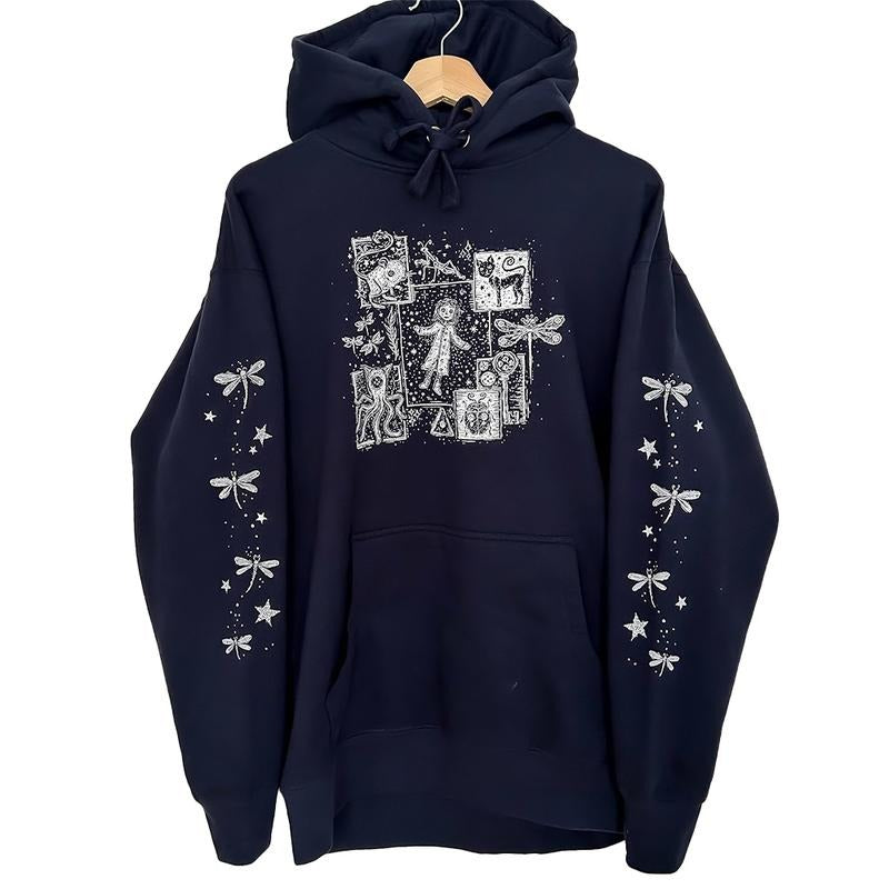 Coraline dreaming 2 sleeve style Hoodie, famous horror movies tshirt, Horror Character Shirt, Halloween Crewneck Sweatshirt Sweaters