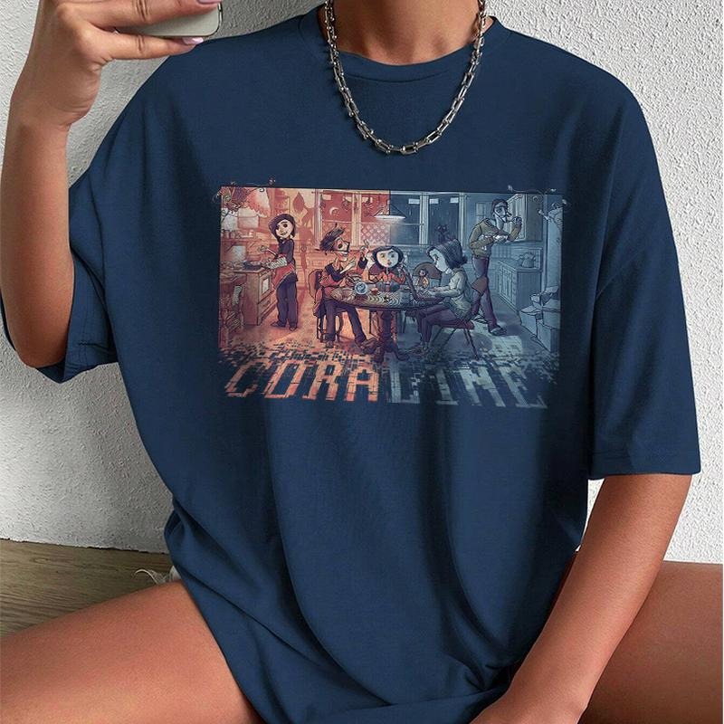 Coraline half and half Word Shirt, The real world and the Another World Coraline, Horror Movie Merch, Halloween Christmas Gift, gift for Friends