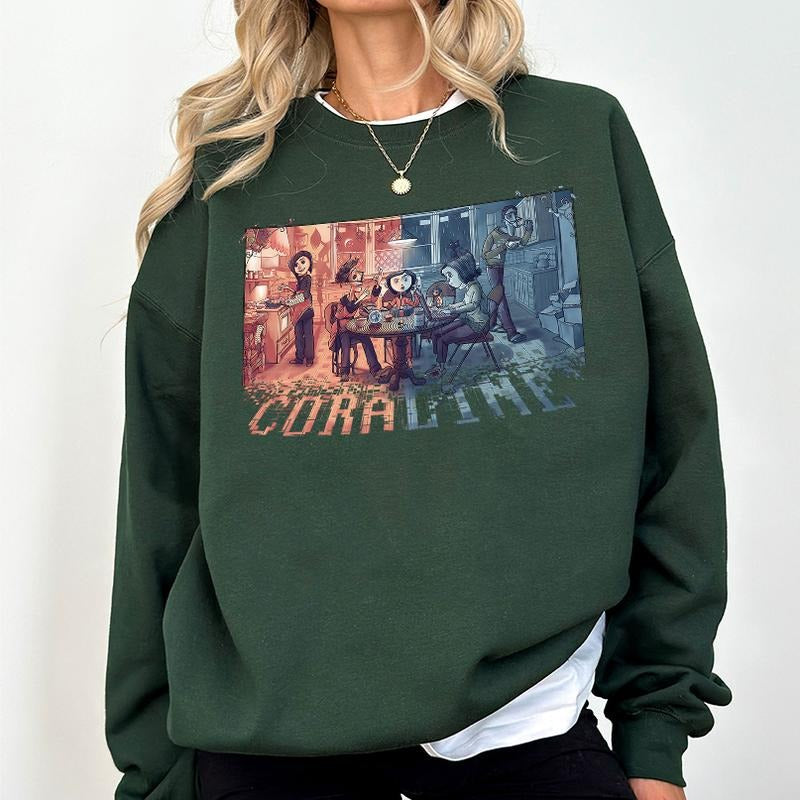 Coraline half and half Word Shirt, The real world and the Another World Coraline, Horror Movie Merch, Halloween Christmas Gift, gift for Friends