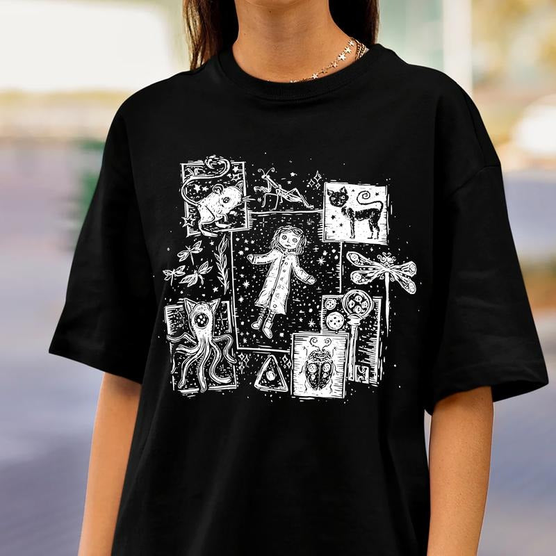 Coraline movies shirt, famous horror movies tshirt , Horror Movies Shirt, Horror Character Shirt, Halloween Crewneck Sweatshirt