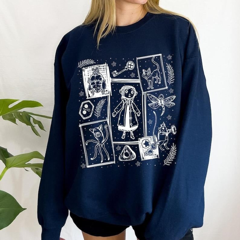 Coraline sweatshirt, Halloween Coraline Shirt, Spooky movie Shirt, Coraline Doll Shirt,Coraline Best For Coraline Movie Vintage Retro Horror, Cozy Autumn, Halloween Shirt, Fall Shirt