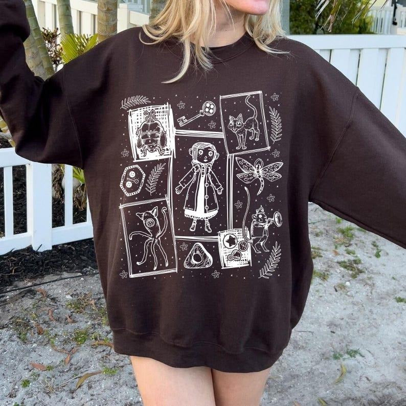 Coraline sweatshirt, Halloween Coraline Shirt, Spooky movie Shirt, Coraline Doll Shirt,Coraline Best For Coraline Movie Vintage Retro Horror, Cozy Autumn, Halloween Shirt, Fall Shirt