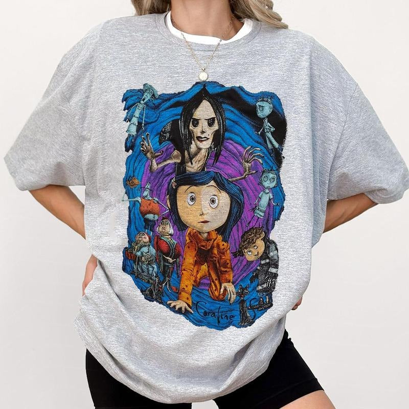 Corraline In Another Place Shirt, Horror Corraline movies, Horror Character Shirt, Halloween Crewneck Sweatshirt