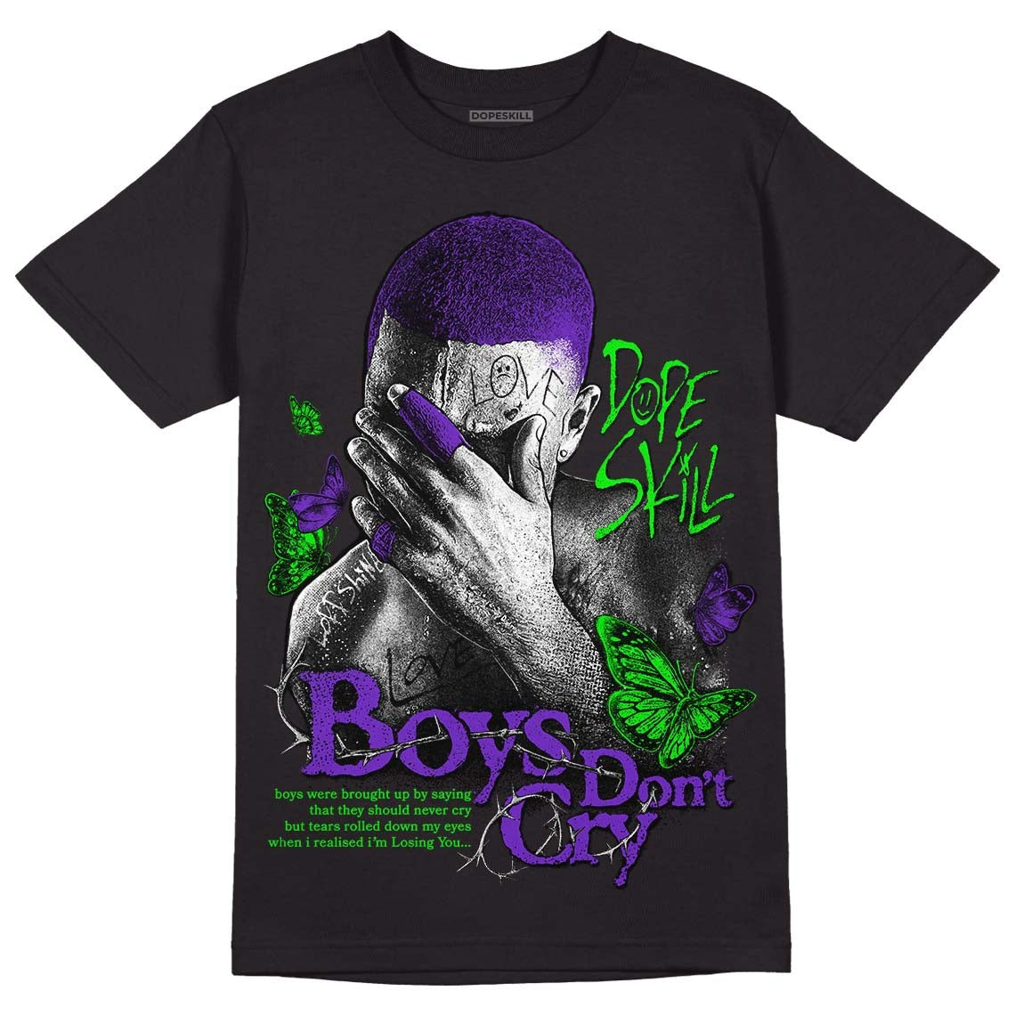 Court Purple 13s DopeSkill T-Shirt Boys Don't Cry Graphic
