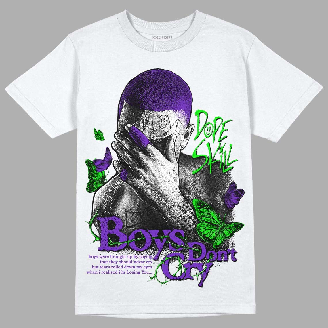 Court Purple 13s DopeSkill T-Shirt Boys Don't Cry Graphic