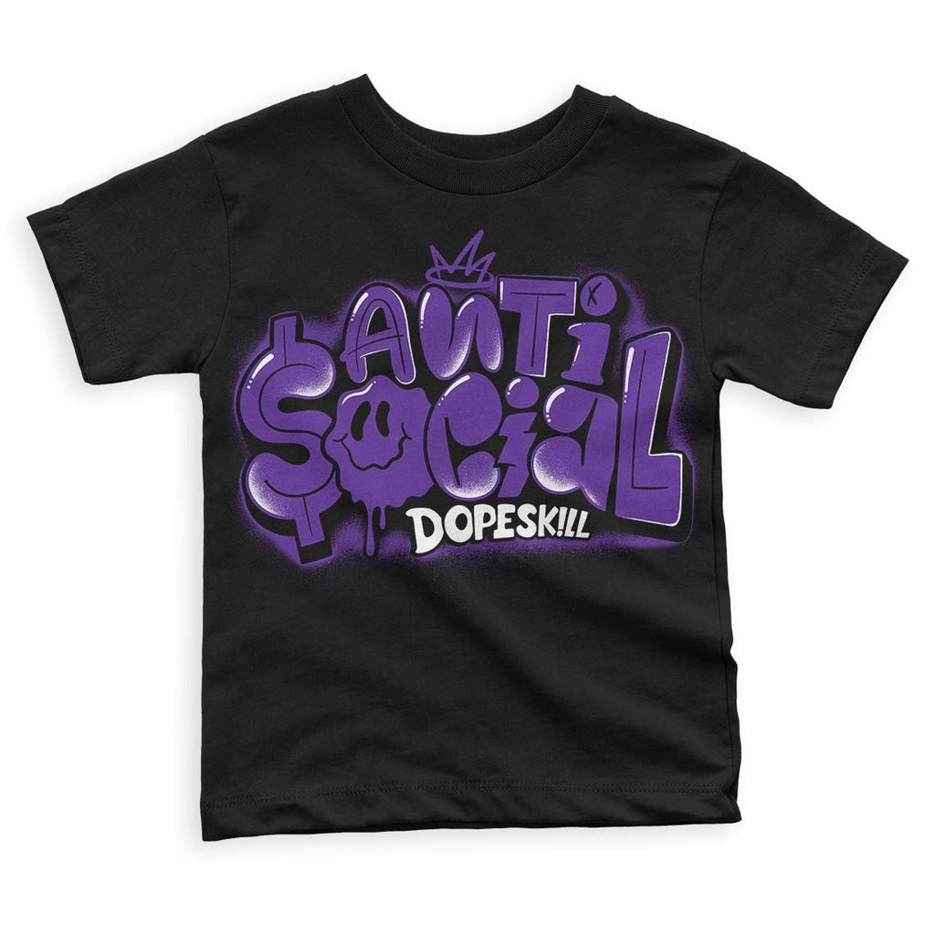 Court Purple 13s DopeSkill Toddler Kids T-shirt Anti Social Graphic