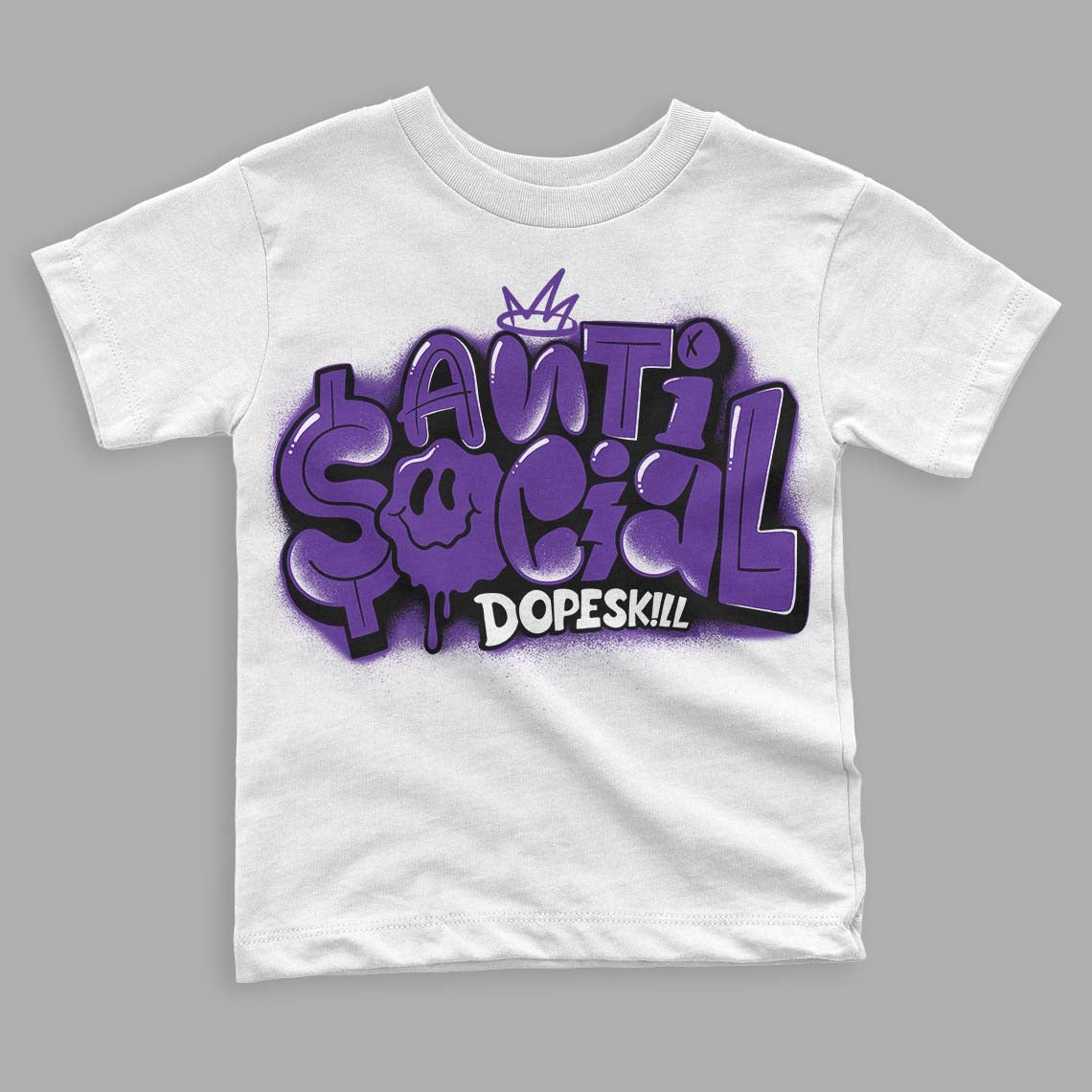 Court Purple 13s DopeSkill Toddler Kids T-shirt Anti Social Graphic