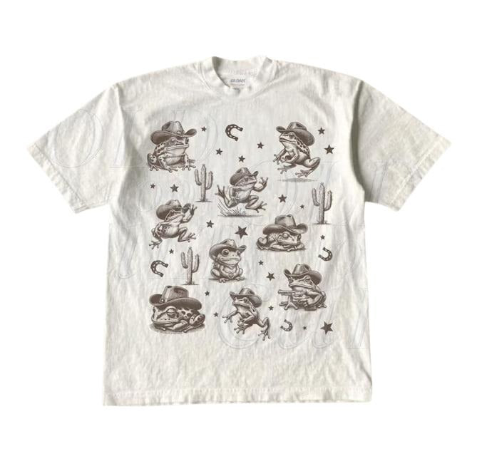 Cowboy Frogs Western Cowboy Vintage T-Shirt, Retro 90s Frog Cowgirl Desert Shirt, Funny Ranch FrogT Shirt, Unisex Fun Tee, Toad Lovers Gift. Menswear