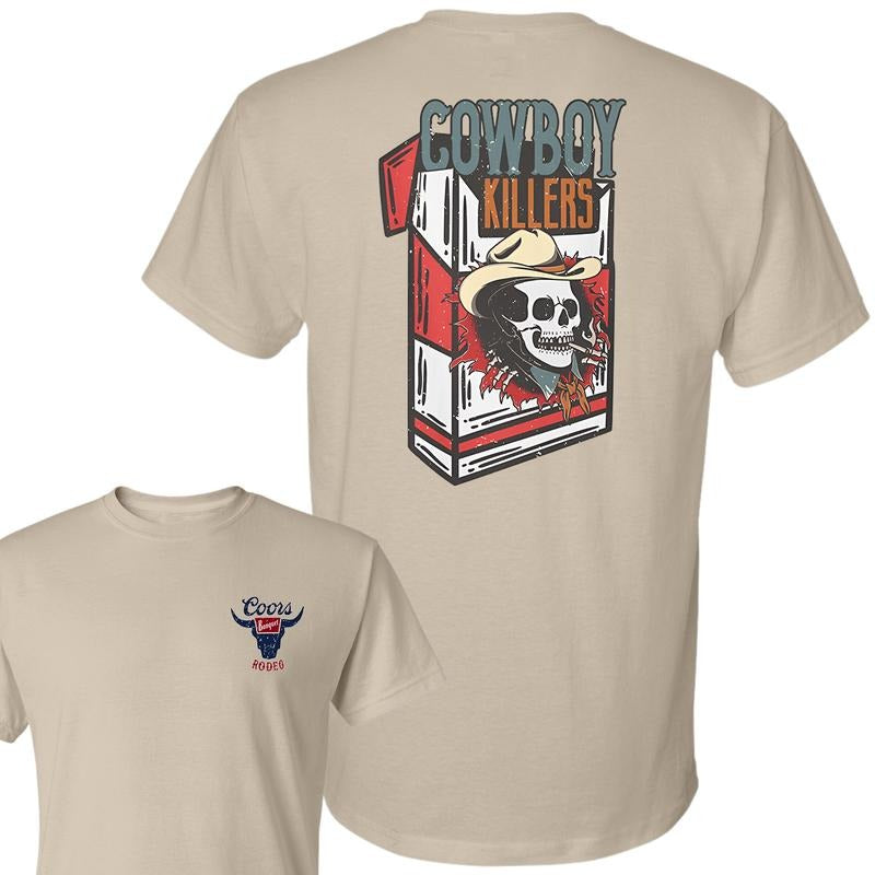 Cowboy Killer Coors Banquet Rodeo Front and Back Print T-Shirt, Full Color T-Shirt, Unisex T-Shirt, For Men, For Women style 001
