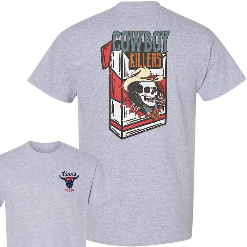 Cowboy Killer Coors Banquet Rodeo Front and Back Print T-Shirt, Full Color T-Shirt, Unisex T-Shirt, For Men, For Women style 001