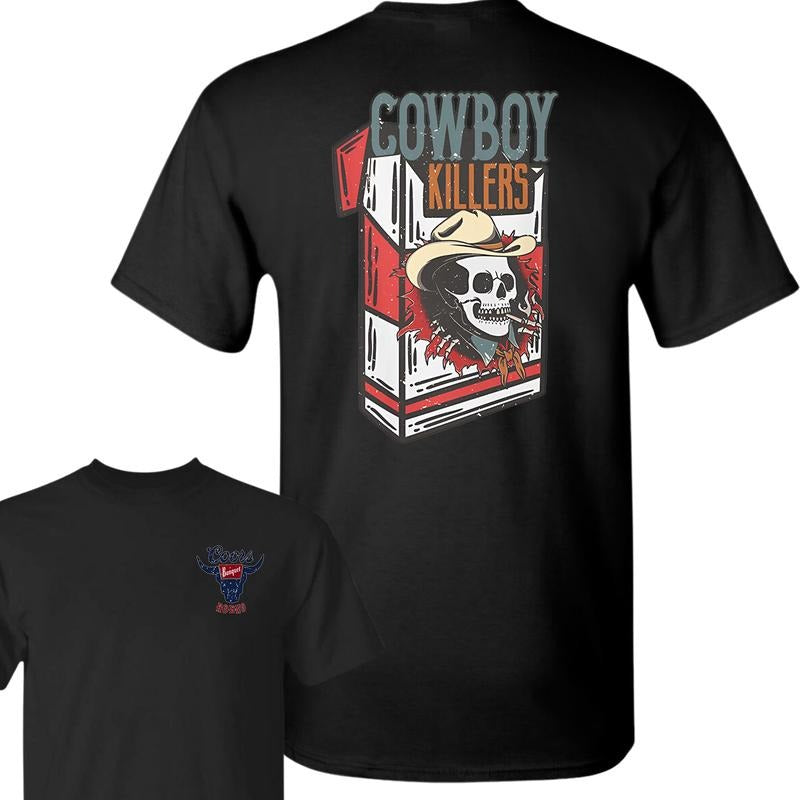 Cowboy Killer Coors Banquet Rodeo Front and Back Print T-Shirt, Full Color T-Shirt, Unisex T-Shirt, For Men, For Women style 001
