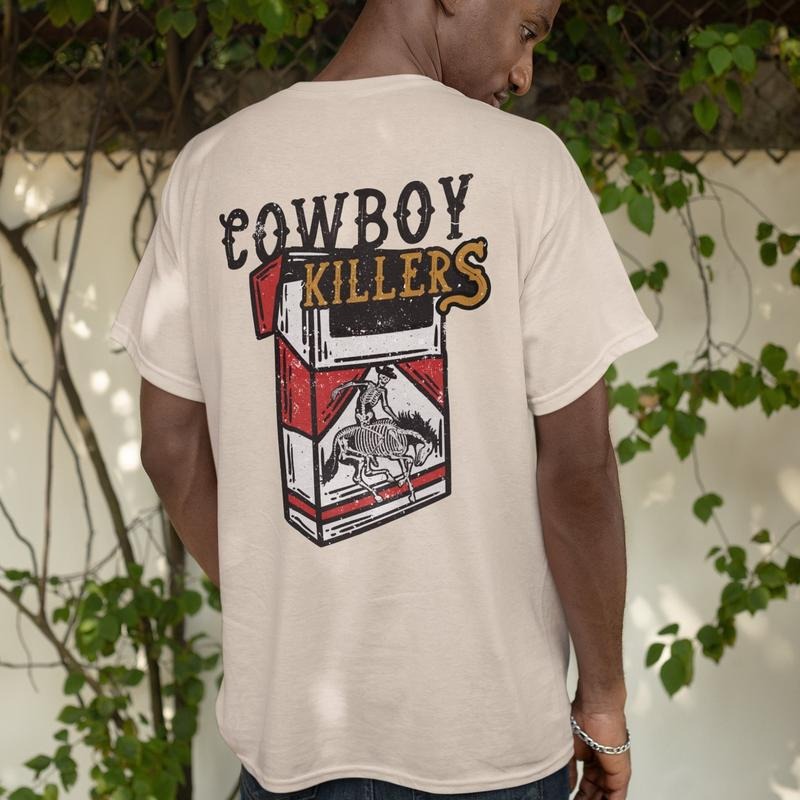 Cowboy Killer Rodeo 90s Two Sided T Shirt, 2000s Graphic Western Shirt, Vintage Cowboy Skeleton Tee, Retro Midwest Shirt, Unisex T-Shirt, Gifts For , Short Sleeve Tee Shirt