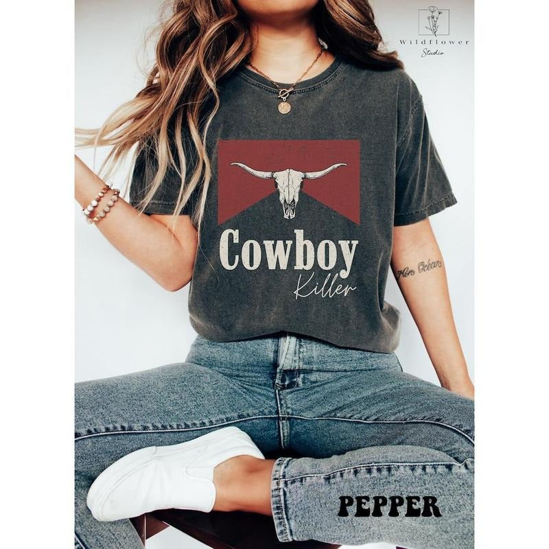 Cowboy Killer Shirt, Rodeo Shirt, Western Graphic Tee, Oversized Graphic, gift for woman, man  T-shirt, sweater  Hoodie