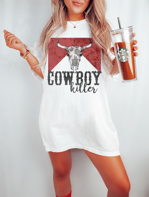Cowboy Killer Tee, Cowboy Tee, Rodeo Cowgirl Tee, Boho Tee, Vintage Inspired Cotton T-shirt, Unisex vintage T-shirt, sweater and Hoodie cotton shirt