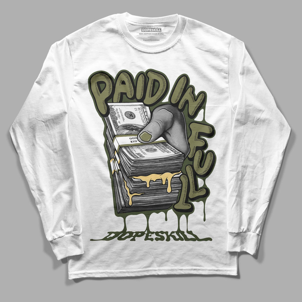 Craft Olive 4s DopeSkill Long Sleeve T-Shirt Paid In Full Graphic