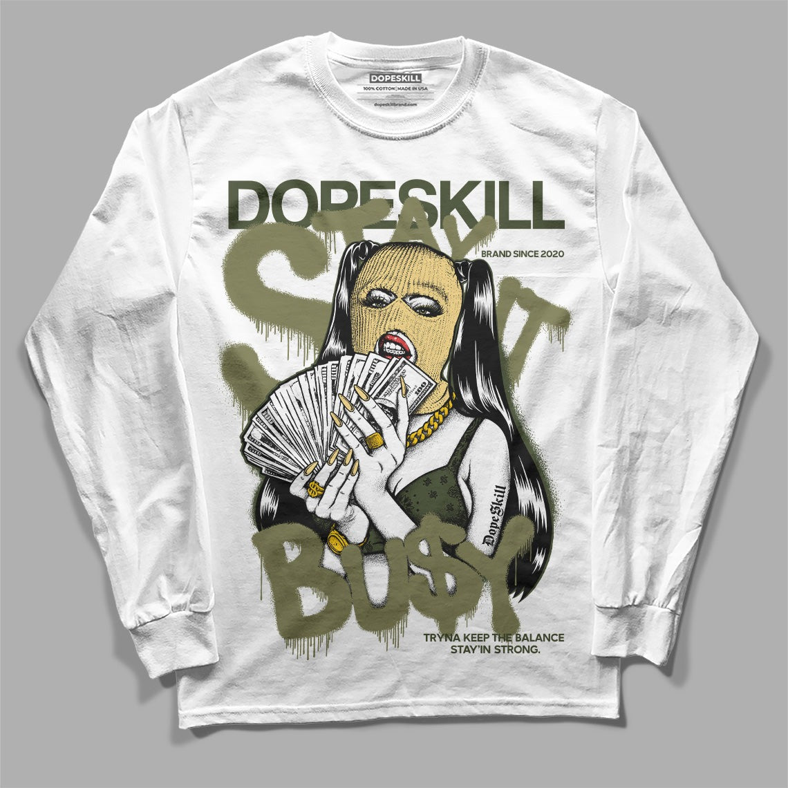 Craft Olive 4s DopeSkill Long Sleeve T-Shirt Stay It Busy Graphic