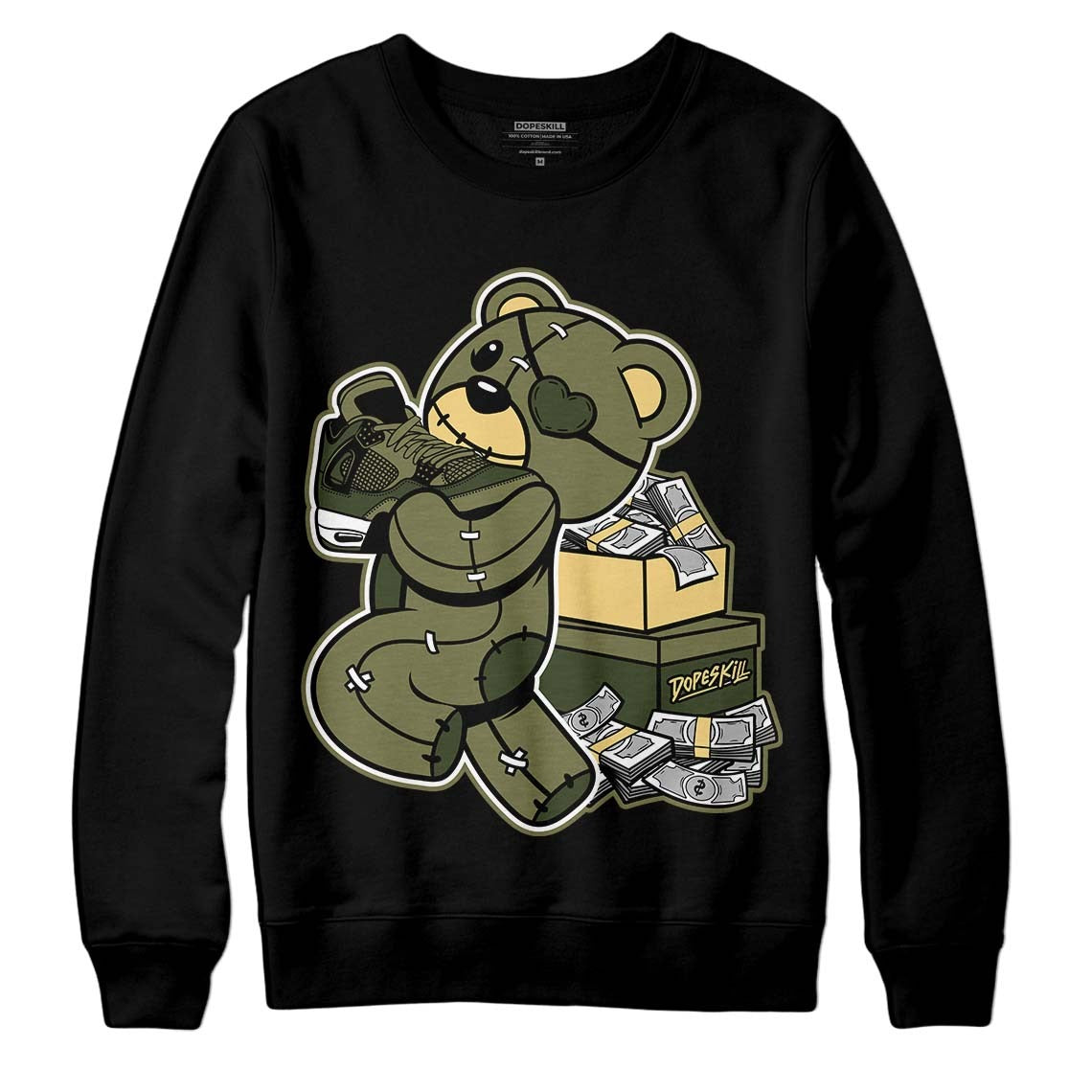 Craft Olive 4s DopeSkill Sweatshirt Bear Steals Sneaker Graphic