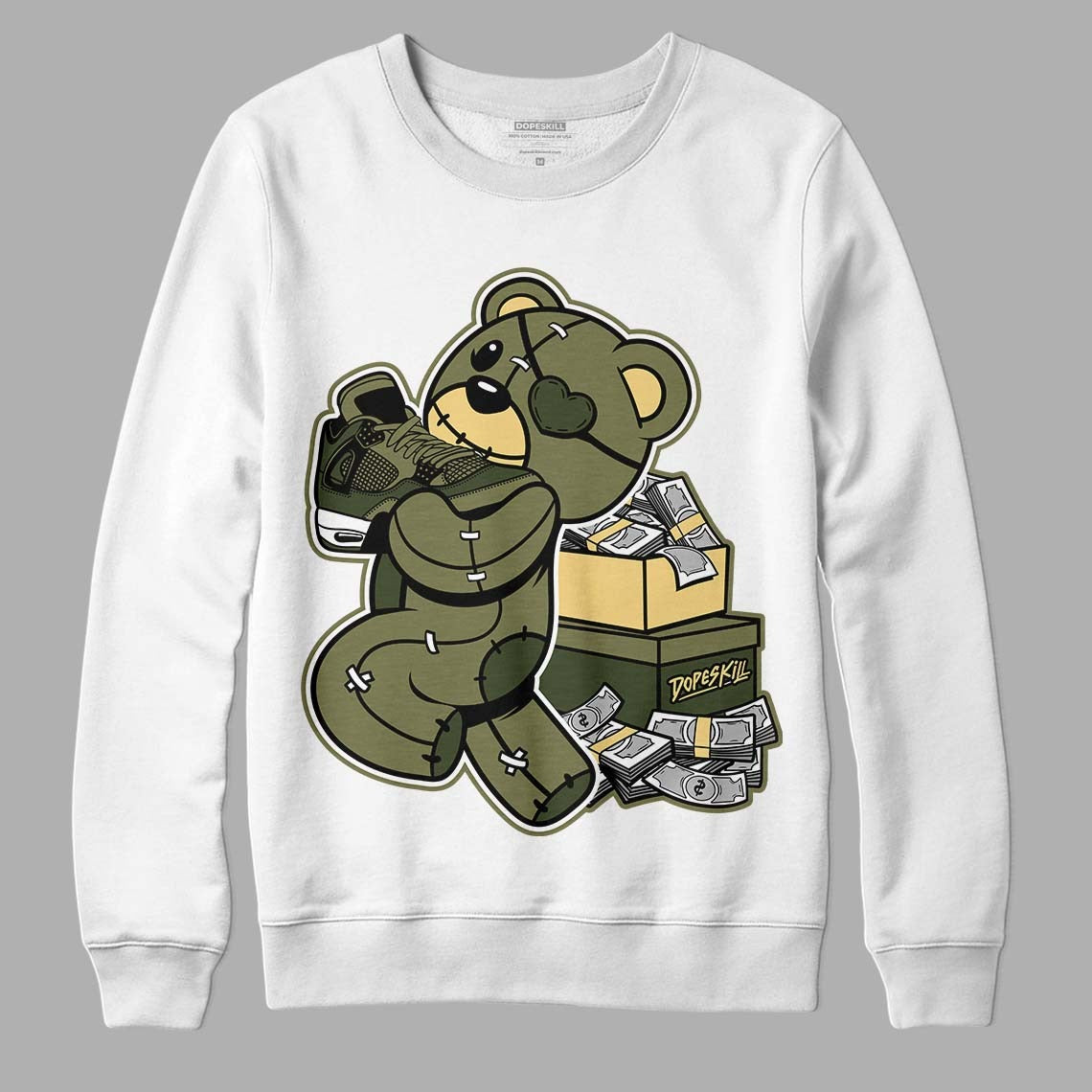 Craft Olive 4s DopeSkill Sweatshirt Bear Steals Sneaker Graphic