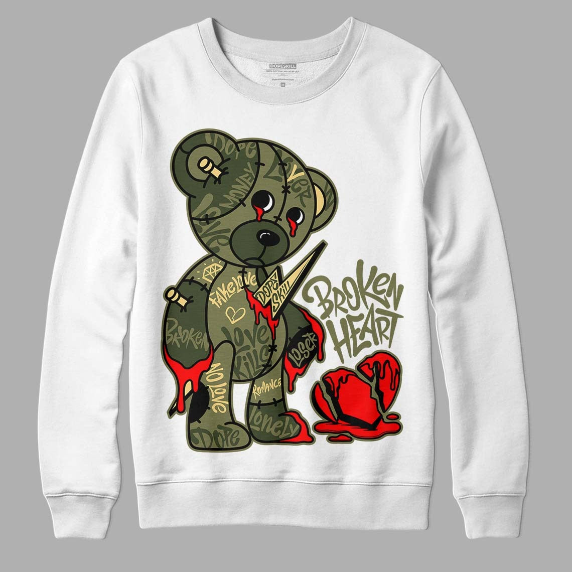 Craft Olive 4s DopeSkill Sweatshirt Broken Heart Graphic