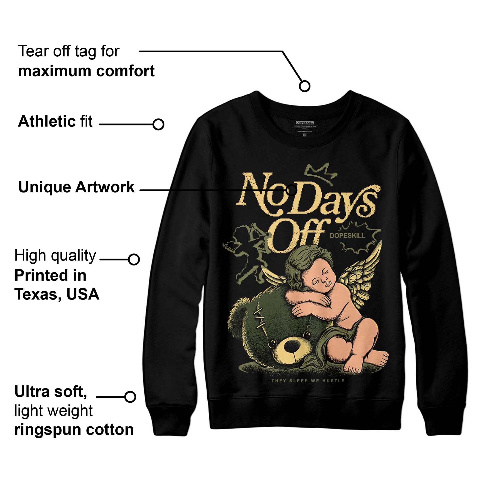 Craft Olive 4s DopeSkill Sweatshirt New No Days Off Graphic