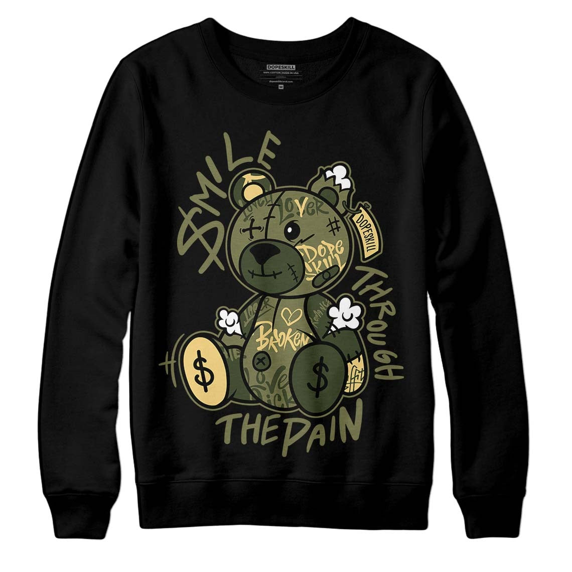 Craft Olive 4s DopeSkill Sweatshirt Smile Through The Pain Graphic