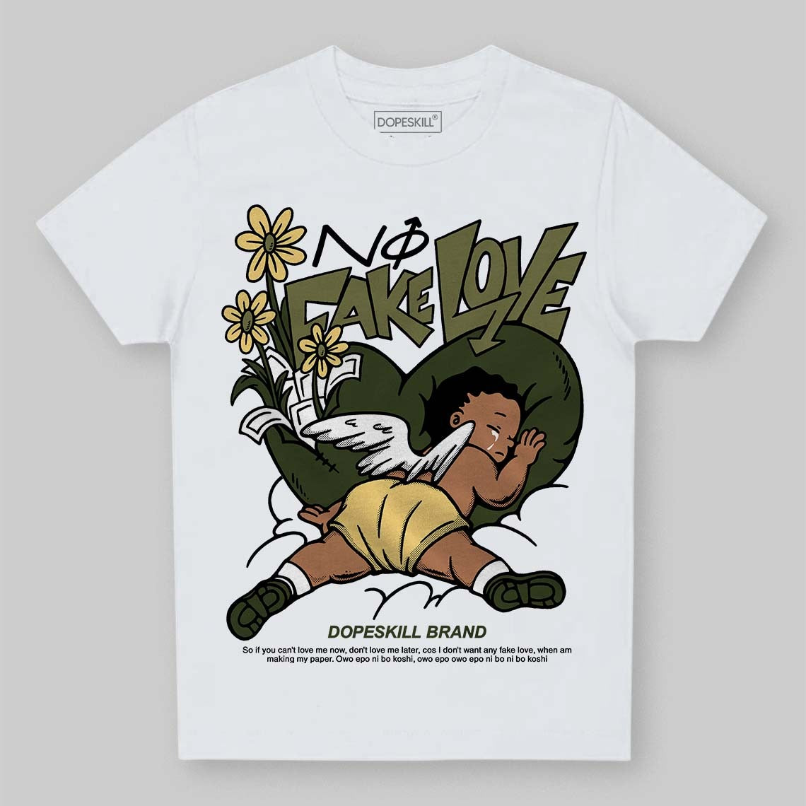 Craft Olive 4s DopeSkill Toddler Kids T-shirt No Fake Love Graphic