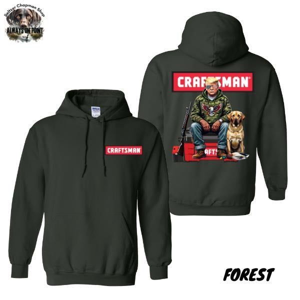 Craftsman Hunting Hoodie - Rugged Outdoorsman 2-Sided Design - Unisex Pullover for Tool and Nature Enthusiasts - Unisex For Men and Women - Team BDK