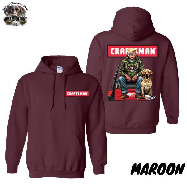Craftsman Hunting Hoodie - Rugged Outdoorsman 2-Sided Design - Unisex Pullover for Tool and Nature Enthusiasts - Unisex For Men and Women - Team BDK