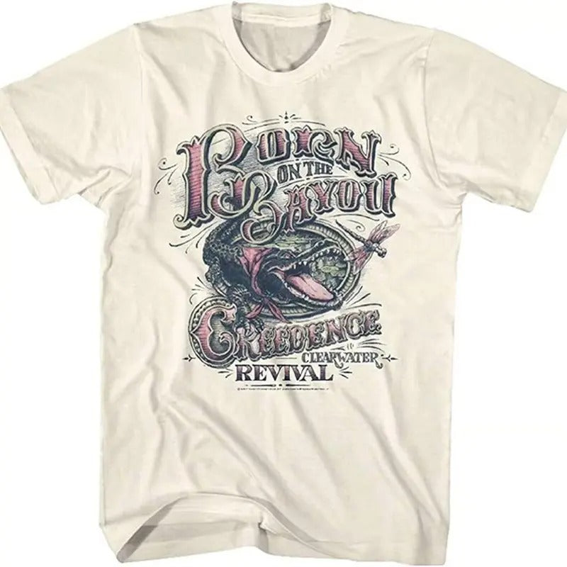 Creedence Clearwater Revival Rock Band Adult Short Sleeve T-shirt Vintage Style  Tshirt Streetwear Tshirt Streetwear